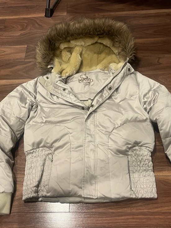 Aritzia Jackets & Blazers - Talula TNA Light Gray Puffer Jacket with Faux Fur Hood